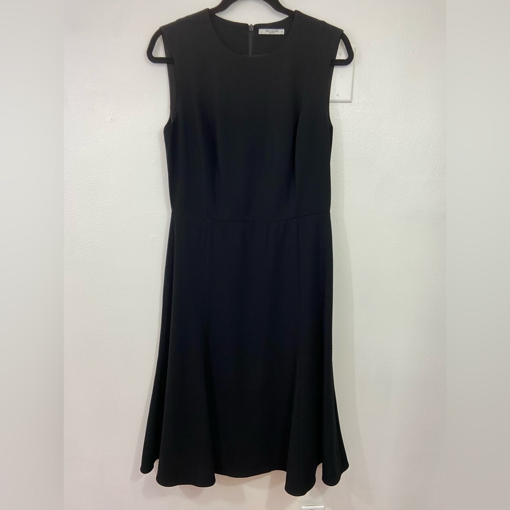 MM Lafleur A-Line Black Dress Sz 8 Sleeveless  Career Capsule Minimalist